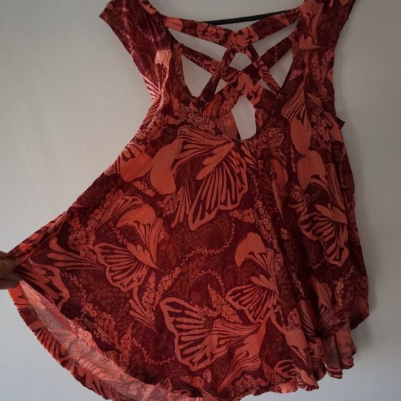 Free People Sugar Cane Blouse RED - Picture 6 of 6